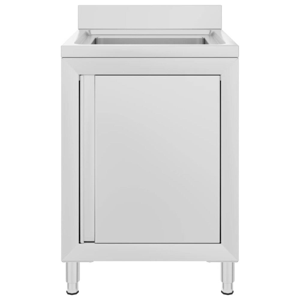vidaXL Dulap pentru chiuvetă comercial, 60x60x96 cm, oțel inoxidabil