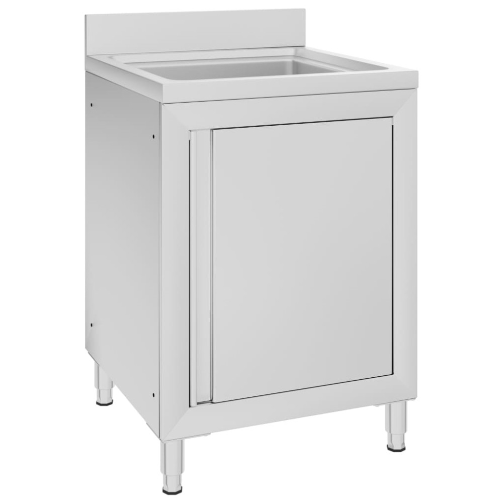 vidaXL Dulap pentru chiuvetă comercial, 60x60x96 cm, oțel inoxidabil