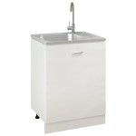 vidaXL Chiuvetă bucătărie cu scurgător, argintiu 600x500x155 mm oțel