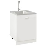 vidaXL Chiuvetă bucătărie cu scurgător, argintiu 600x600x155 mm oțel