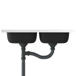 vidaXL Chiuvetă bucătărie cu 2 cuve, argintiu, 800x500x155 mm, oțel