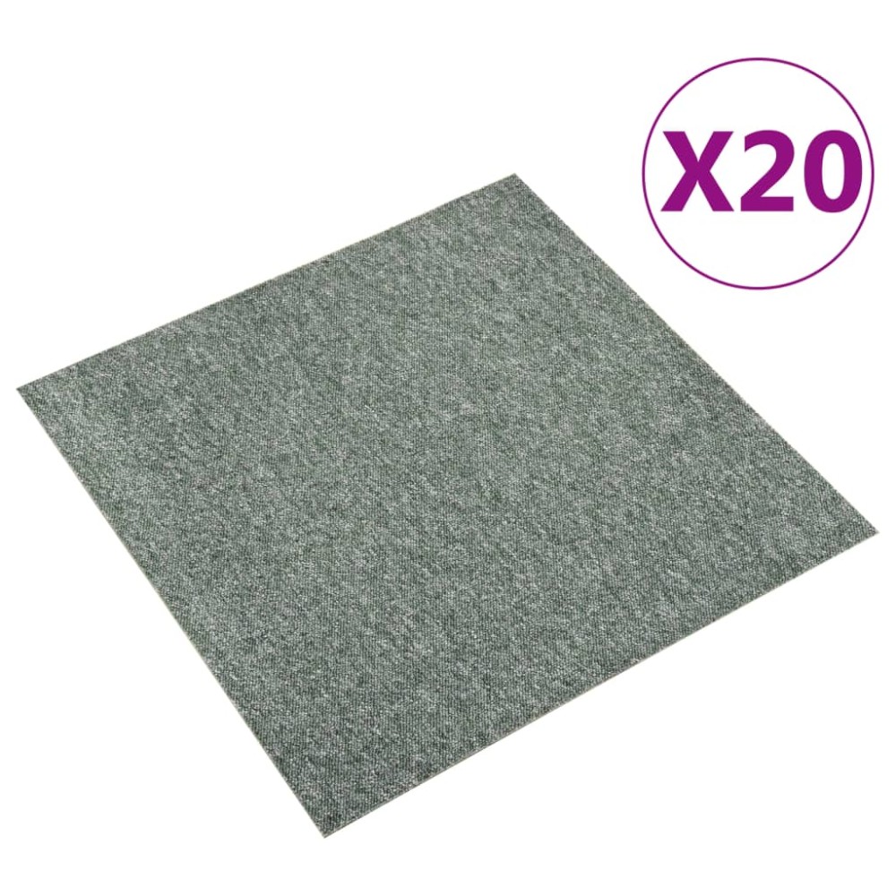 vidaXL Plăci de pardoseală, 20 buc., verde, 50 x 50 cm, 5 m²