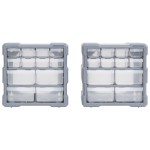 vidaXL Organizatoare cu 12 sertare, 2 buc., 26,5 x 16 x 26 cm