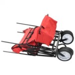 vidaXL Cărucior manual pliabil cu copertină, roșu, oțel vidaXL Cărucior manual pliabil cu copertină, roșu, oțel