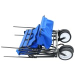 vidaXL Cărucior manual pliabil cu copertină, albastru, oțel vidaXL Cărucior manual pliabil cu copertină, albastru, oțel