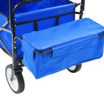 vidaXL Cărucior manual pliabil cu copertină, albastru, oțel vidaXL Cărucior manual pliabil cu copertină, albastru, oțel