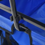vidaXL Cărucior manual pliabil cu copertină, albastru, oțel vidaXL Cărucior manual pliabil cu copertină, albastru, oțel