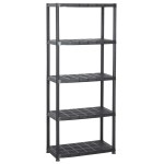 vidaXL Raft de depozitare cu 5 polițe, negru, 71x38x170 cm, plastic vidaXL Raft de depozitare cu 5 polițe, negru, 71x38x170 cm, plastic