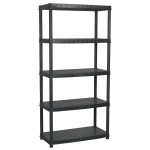 vidaXL Raft de depozitare cu 5 polițe, negru, 85x40x185 cm, plastic vidaXL Raft de depozitare cu 5 polițe, negru, 85x40x185 cm, plastic