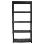 vidaXL Raft de depozitare cu 5 polițe, negru, 91,5x45,7x185 cm plastic vidaXL Raft de depozitare cu 5 polițe, negru, 91,5x45,7x185 cm plastic