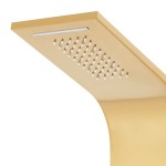 vidaXL Sistem panou de duș curbat, auriu, oțel inoxidabil 201 vidaXL Sistem panou de duș curbat, auriu, oțel inoxidabil 201