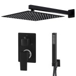 vidaXL Sistem de duș, negru, oțel inoxidabil 201 vidaXL Sistem de duș, negru, oțel inoxidabil 201