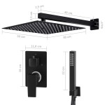 vidaXL Sistem de duș, negru, oțel inoxidabil 201 vidaXL Sistem de duș, negru, oțel inoxidabil 201
