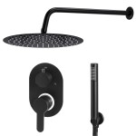 vidaXL Sistem de duș, negru, oțel inoxidabil 201 vidaXL Sistem de duș, negru, oțel inoxidabil 201