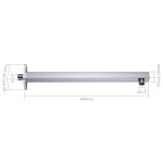 vidaXL Braț suport duș, pătrat, argintiu, 40 cm, oțel inoxidabil 201 vidaXL Braț suport duș, pătrat, argintiu, 40 cm, oțel inoxidabil 201