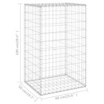 vidaXL Perete gabion cu capace, 60 x 50 x 100 cm, oțel galvanizat vidaXL Perete gabion cu capace, 60 x 50 x 100 cm, oțel galvanizat