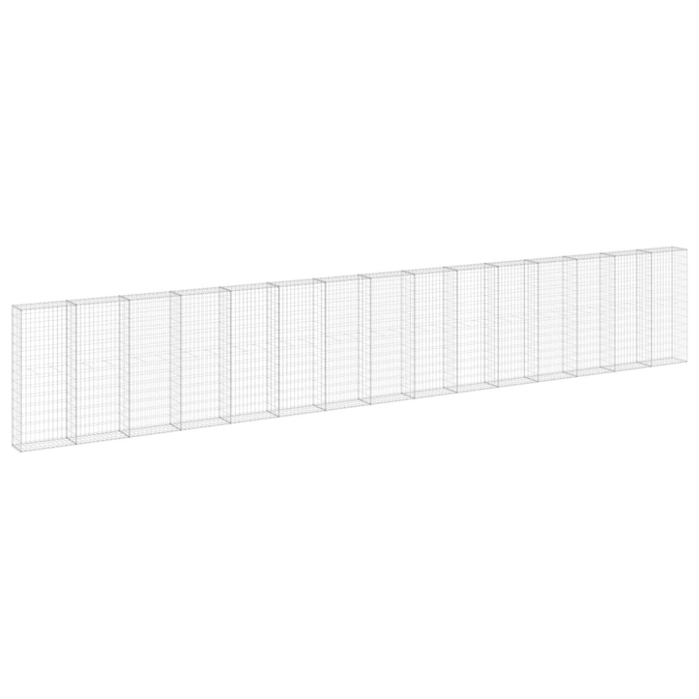 vidaXL Perete gabion cu capace, 900 x 30 x 150 cm, oțel galvanizat