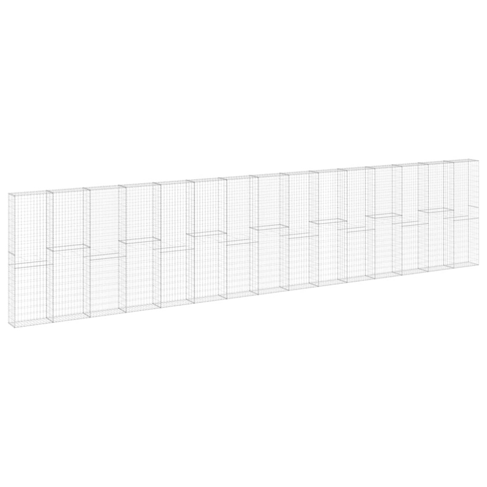vidaXL Perete gabion cu capace, 900 x 30 x 200 cm, oțel galvanizat