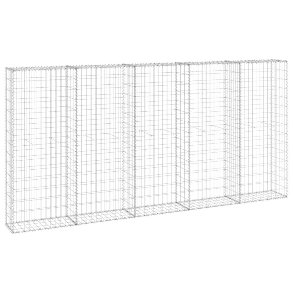 vidaXL Perete gabion cu capace, 300 x 30 x 150 cm, oțel galvanizat