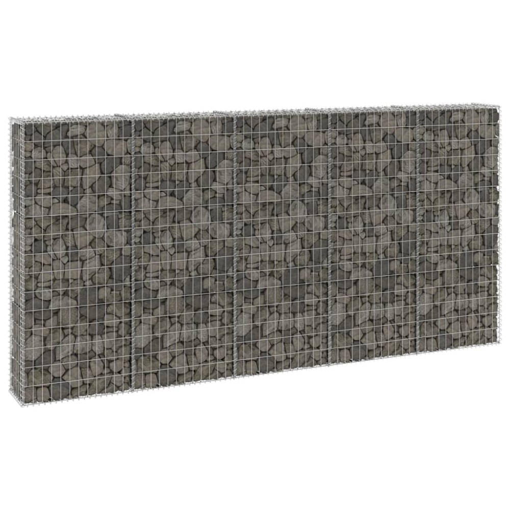 vidaXL Perete gabion cu capace, 300 x 30 x 150 cm, oțel galvanizat