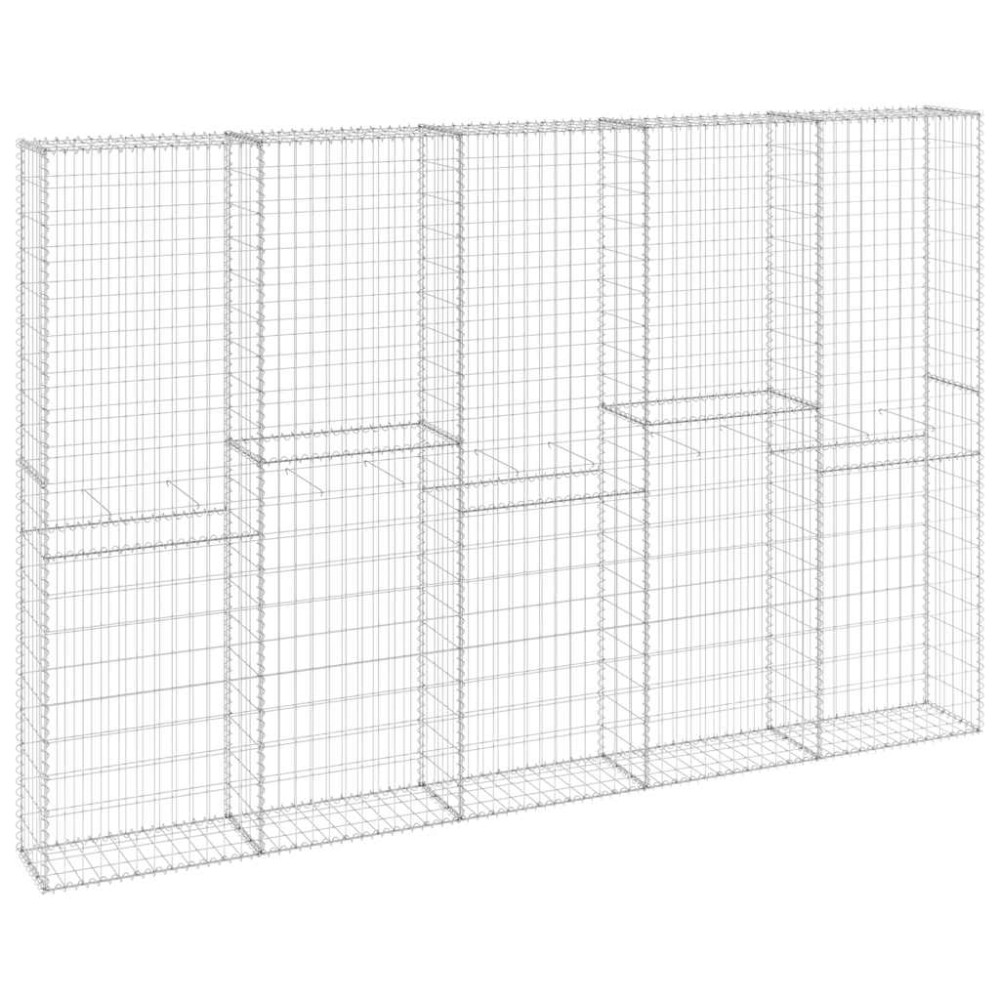 vidaXL Perete gabion cu capace, 300 x 30 x 200 cm, oțel galvanizat
