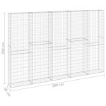 vidaXL Perete gabion cu capace, 300 x 30 x 200 cm, oțel galvanizat vidaXL Perete gabion cu capace, 300 x 30 x 200 cm, oțel galvanizat