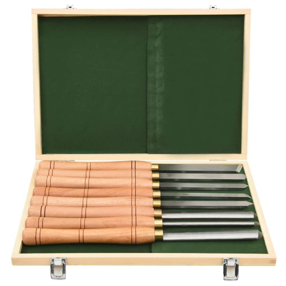 vidaXL Set de unelte de strunjire, 8 piese, HSS