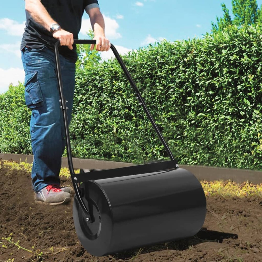 vidaXL Tăvălug de gazon, negru, 63 cm, 50 L