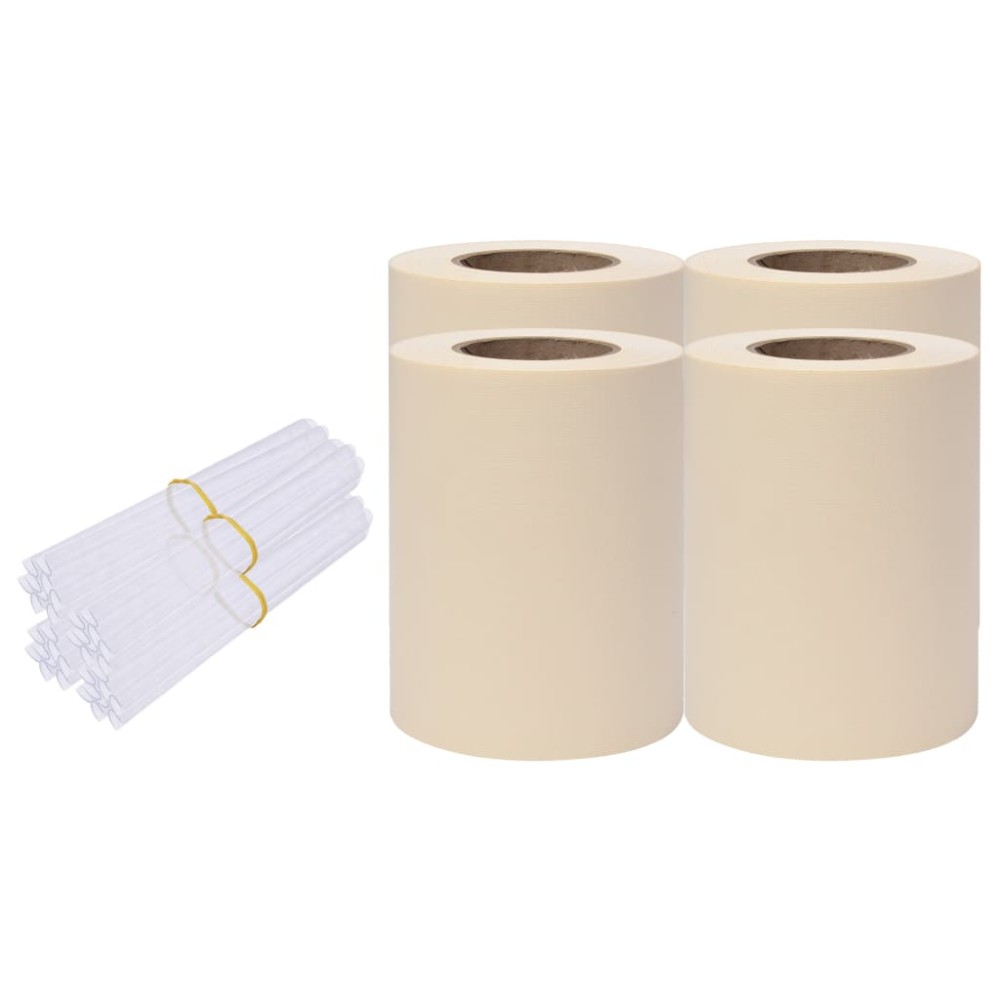 vidaXL Panouri intimitate grădină, 4 buc., crem, 35x0,19 m, PVC