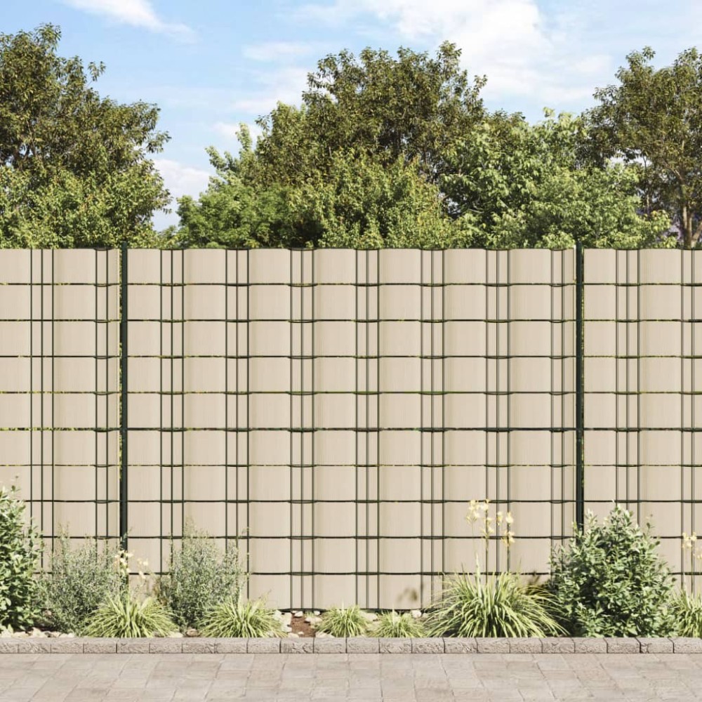 vidaXL Panouri intimitate grădină, 4 buc., crem, 35x0,19 m, PVC