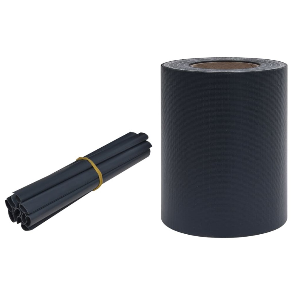 vidaXL Panou de intimitate grădină, gri închis mat, 35 x 0,19 m, PVC