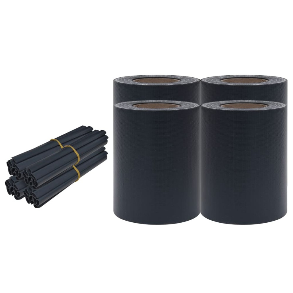 vidaXL Panouri intimitate grădină 4 buc. gri închis mat 35x0,19 m PVC
