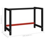 vidaXL Cadru metalic banc de lucru, 120x57x79 cm, negru și roșu