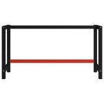 vidaXL Cadru metalic banc de lucru, 150x57x79 cm, negru și roșu vidaXL Cadru metalic banc de lucru, 150x57x79 cm, negru și roșu
