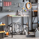 vidaXL Cadre banc lucru reglabile 2 buc. negru 55x(69-95,5) cm metal vidaXL Cadre banc lucru reglabile 2 buc. negru 55x(69-95,5) cm metal