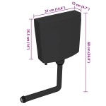 vidaXL Rezervor de toaletă cu admisie de apă pe fund, 3/6 L, negru vidaXL Rezervor de toaletă cu admisie de apă pe fund, 3/6 L, negru