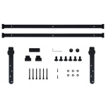 vidaXL Set glisare ușă mini pentru dulap, oțel carbon, 183 cm vidaXL Set glisare ușă mini pentru dulap, oțel carbon, 183 cm