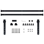 vidaXL Set glisare ușă mini pentru dulap, oțel carbon, 200 cm vidaXL Set glisare ușă mini pentru dulap, oțel carbon, 200 cm