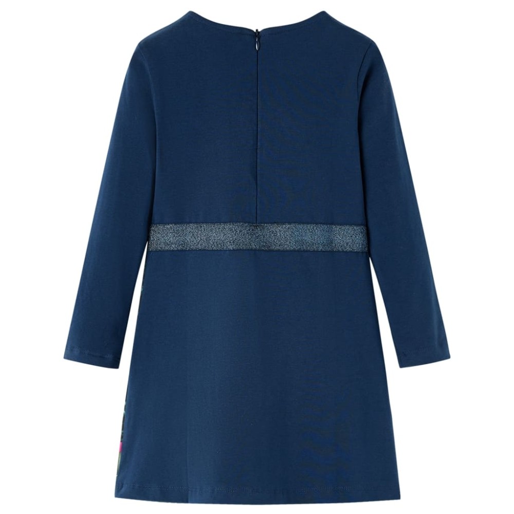 Rochie pentru copii cu mâneci lungi, bleumarin, 116