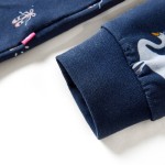 Rochie cu mâneci lungi pentru copii, bleumarin, 92