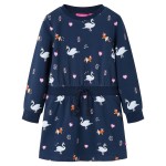 Rochie pentru copii cu mâneci lungi, bleumarin, 128 Rochie pentru copii cu mâneci lungi, bleumarin, 128