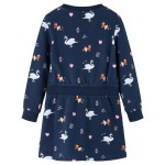 Rochie cu mâneci lungi pentru copii, bleumarin, 140