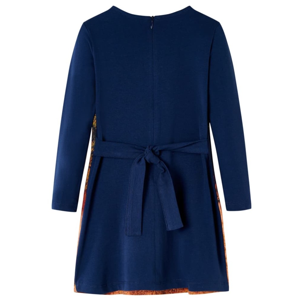 Rochie pentru copii cu mâneci lungi, bleumarin, 104
