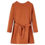 Rochie pentru copii cu mâneci lungi, coniac, 104 Rochie pentru copii cu mâneci lungi, coniac, 104