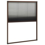 vidaXL Plasă insecte plisse pentru ferestre, maro, 80x100 cm, aluminiu vidaXL Plasă insecte plisse pentru ferestre, maro, 80x100 cm, aluminiu