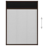 vidaXL Plasă insecte plisse pentru ferestre, maro, 80x120 cm, aluminiu vidaXL Plasă insecte plisse pentru ferestre, maro, 80x120 cm, aluminiu