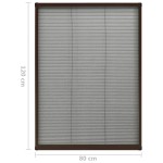 vidaXL Plasă insecte plisse pentru ferestre, maro, 80x120 cm, aluminiu vidaXL Plasă insecte plisse pentru ferestre, maro, 80x120 cm, aluminiu