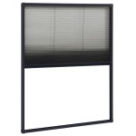 vidaXL Plasă insecte plisse de ferestre, antracit, 60x80 cm, aluminiu vidaXL Plasă insecte plisse de ferestre, antracit, 60x80 cm, aluminiu
