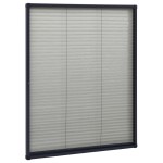 vidaXL Plasă insecte plisse de ferestre, antracit, 60x80 cm, aluminiu vidaXL Plasă insecte plisse de ferestre, antracit, 60x80 cm, aluminiu