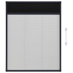 vidaXL Plasă insecte plisse de ferestre, antracit, 60x80 cm, aluminiu vidaXL Plasă insecte plisse de ferestre, antracit, 60x80 cm, aluminiu